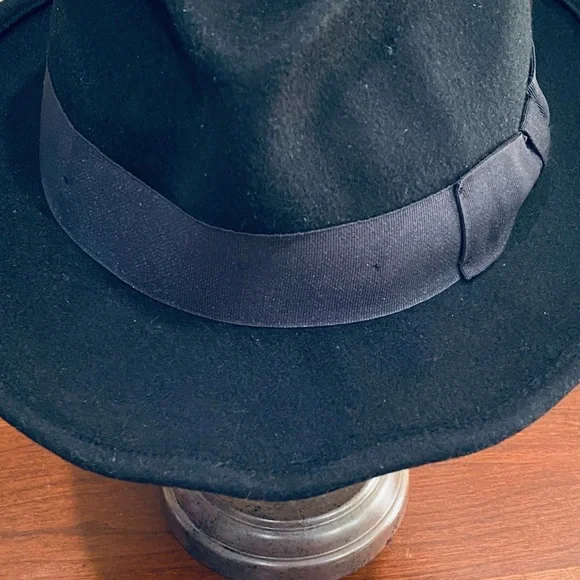 🌟HP🌟VTG 1960s Black Wool Bogart Fedora by Capas Design - Picture 3 of 11